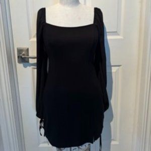 Forever 21 Black Balloon Sleeve Dress